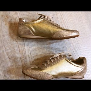 Cole Haan Metallic Gold Low-Top Sneakers